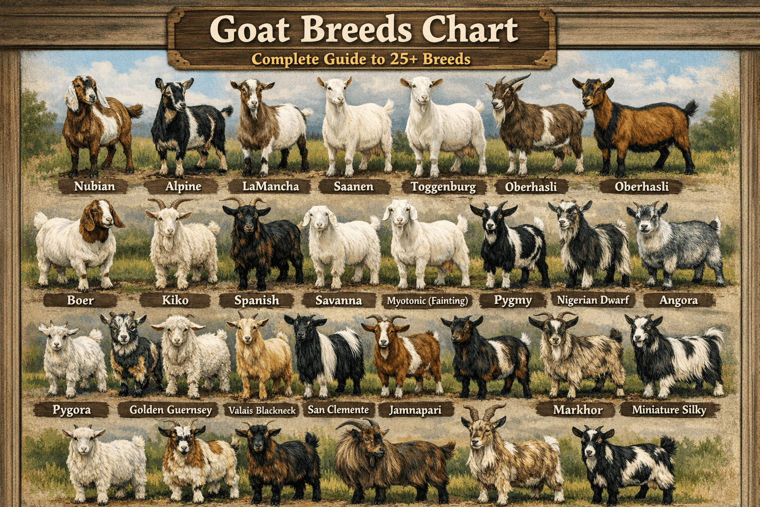 Goat Breeds Chart: Complete Guide to 25+ Breeds with Pictures (2026)